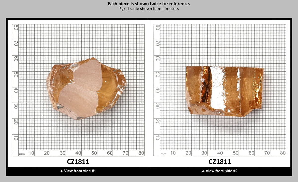 Peach Diamond Cubic Zirconia Faceting Rough for Gem Cutting - Various Sizes : CZ1811