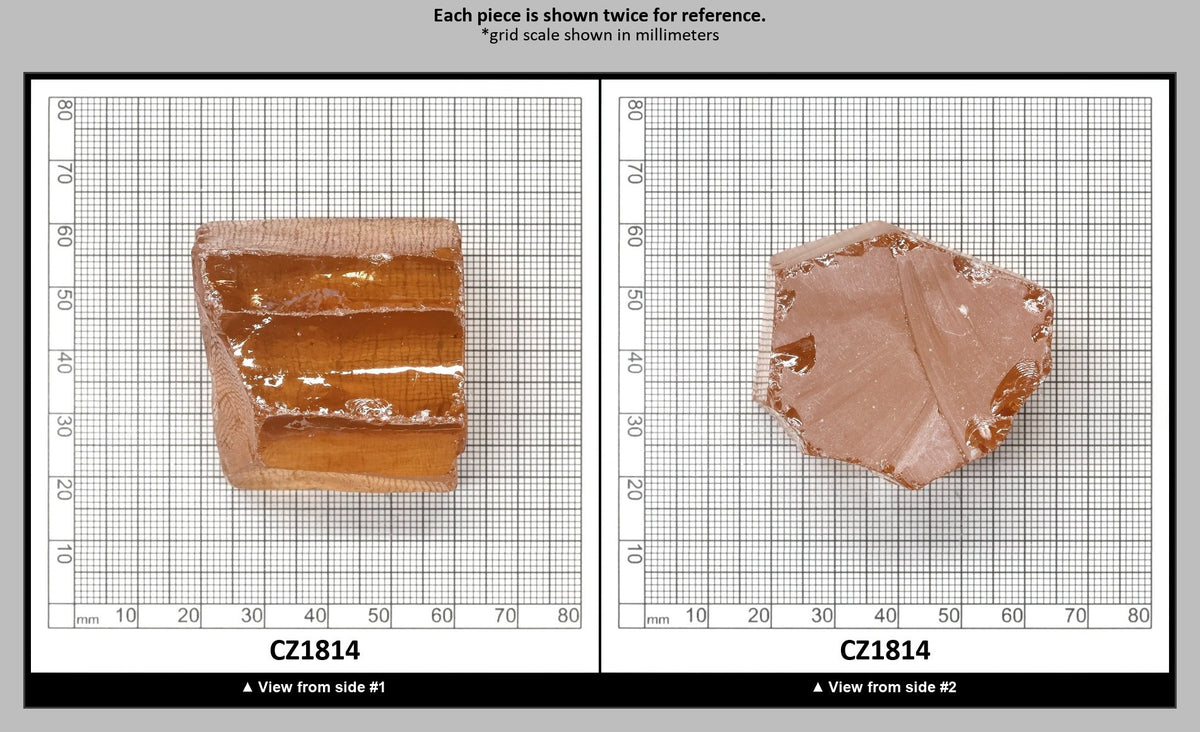 Peach Diamond Cubic Zirconia Faceting Rough for Gem Cutting - Various Sizes : CZ1814
