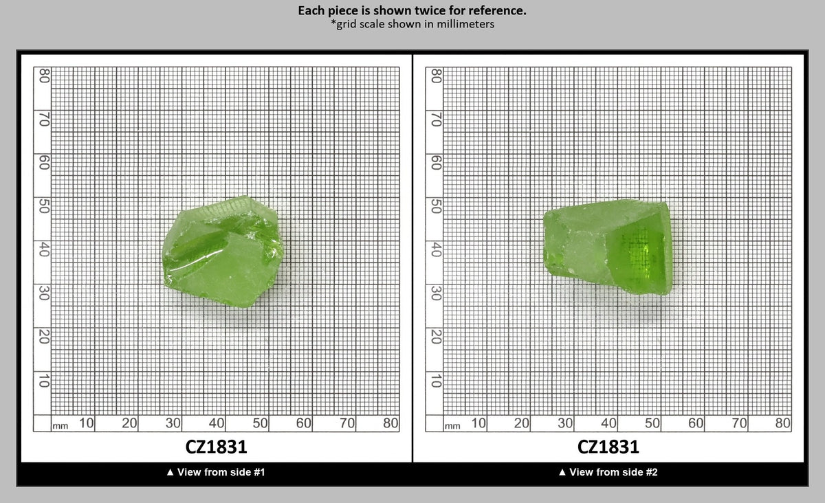 Heliodor Cubic Zirconia Faceting Rough for Gem Cutting - Various Sizes : CZ1831