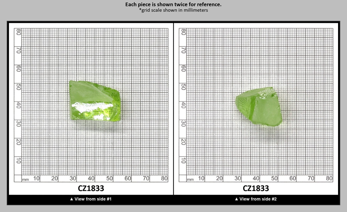 Heliodor Cubic Zirconia Faceting Rough for Gem Cutting - Various Sizes : CZ1833