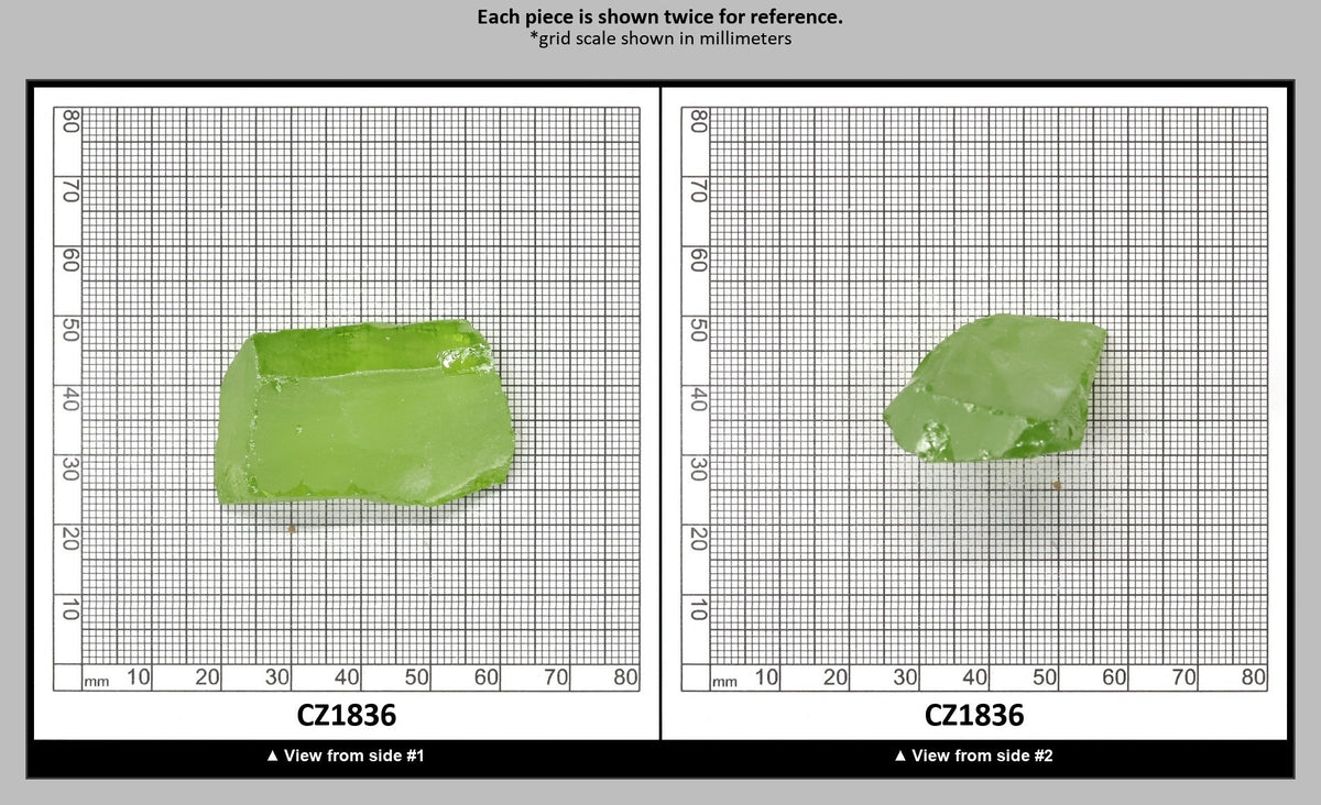 Heliodor Cubic Zirconia Faceting Rough for Gem Cutting - Various Sizes : CZ1836