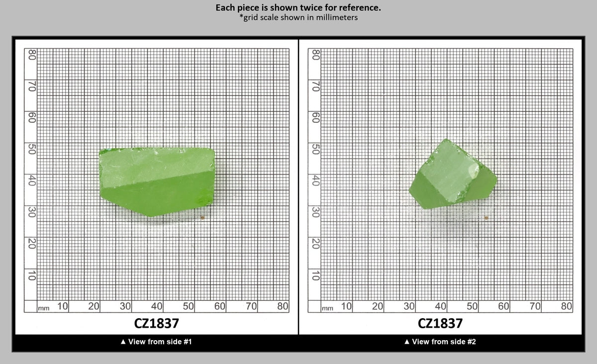 Heliodor Cubic Zirconia Faceting Rough for Gem Cutting - Various Sizes : CZ1837