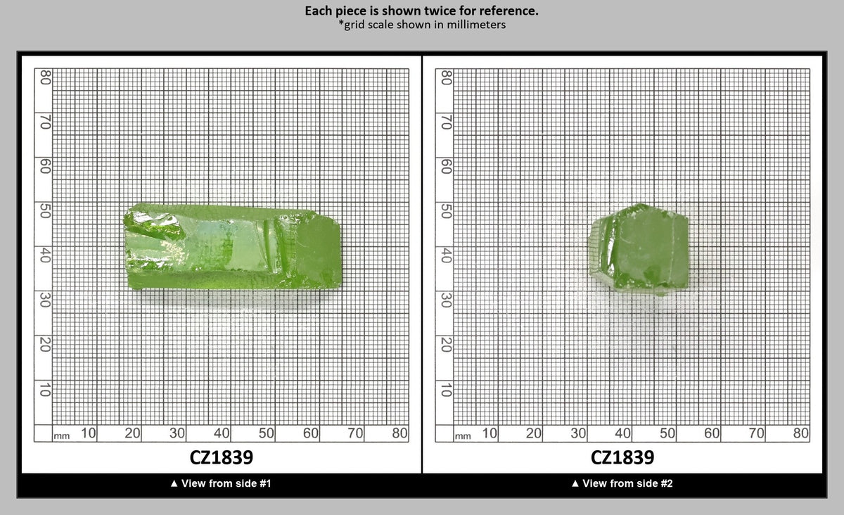 Heliodor Cubic Zirconia Faceting Rough for Gem Cutting - Various Sizes : CZ1839