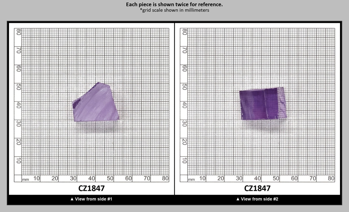Dark Lavender Cubic Zirconia Faceting Rough for Gem Cutting - Various Sizes : CZ1847