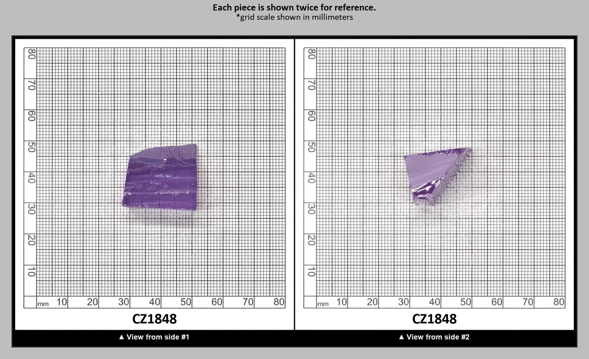 Dark Lavender Cubic Zirconia Faceting Rough for Gem Cutting - Various Sizes : CZ1848