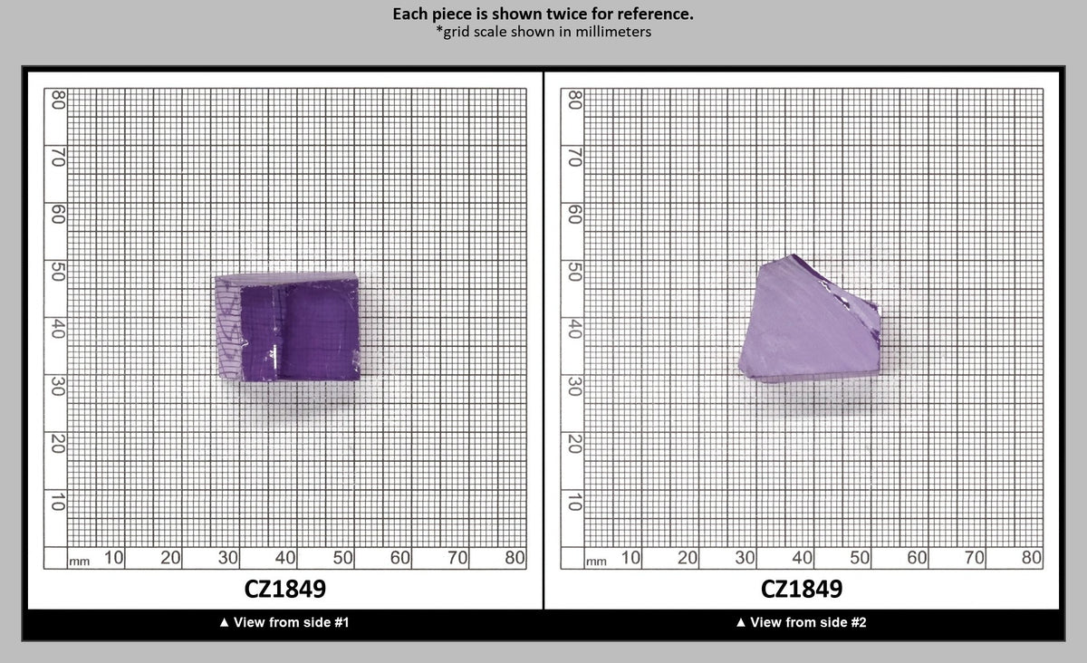 Dark Lavender Cubic Zirconia Faceting Rough for Gem Cutting - Various Sizes : CZ1849
