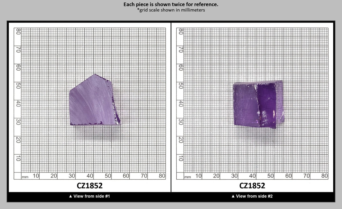 Dark Lavender Cubic Zirconia Faceting Rough for Gem Cutting - Various Sizes : CZ1852