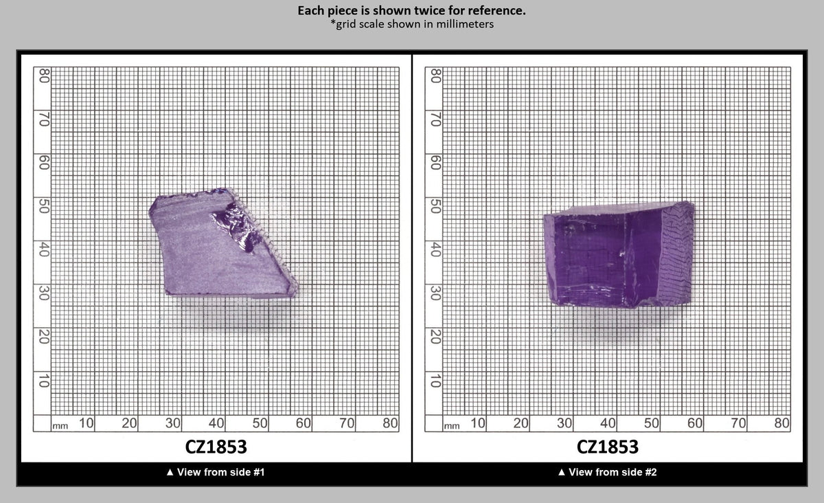 Dark Lavender Cubic Zirconia Faceting Rough for Gem Cutting - Various Sizes : CZ1853