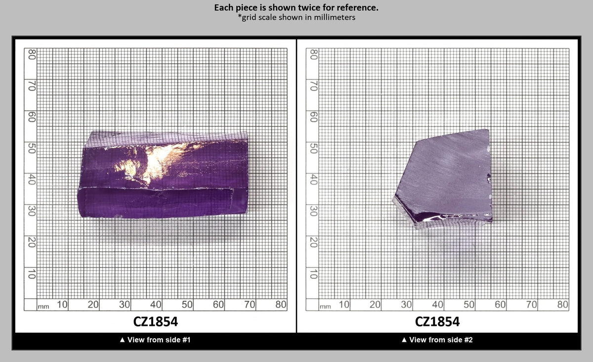 Dark Lavender Cubic Zirconia Faceting Rough for Gem Cutting - Various Sizes : CZ1854