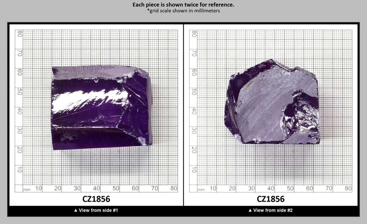 Dark Lavender Cubic Zirconia Faceting Rough for Gem Cutting - Various Sizes : CZ1856
