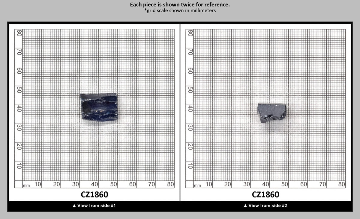 Blue Sapphire Cubic Zirconia Faceting Rough for Gem Cutting - Various Sizes : CZ1860