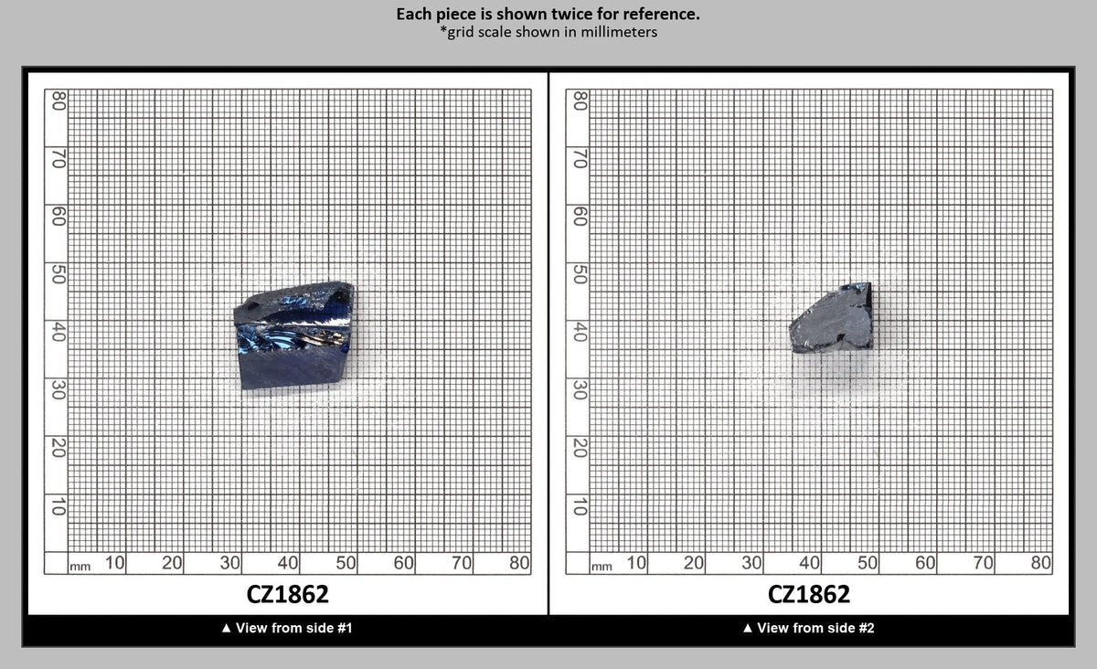 Blue Sapphire Cubic Zirconia Faceting Rough for Gem Cutting - Various Sizes : CZ1862