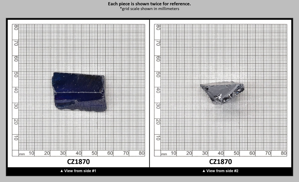 Blue Sapphire Cubic Zirconia Faceting Rough for Gem Cutting - Various Sizes : CZ1870