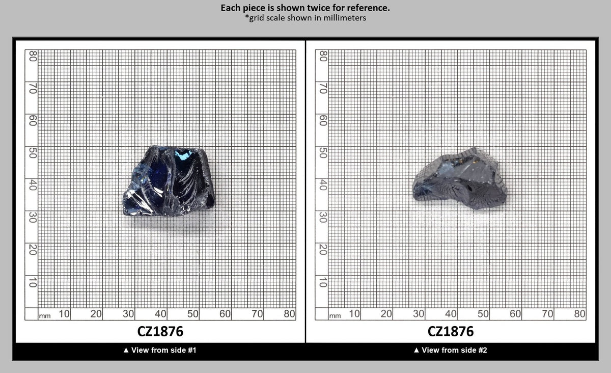 Blue Sapphire Cubic Zirconia Faceting Rough for Gem Cutting - Various Sizes : CZ1876