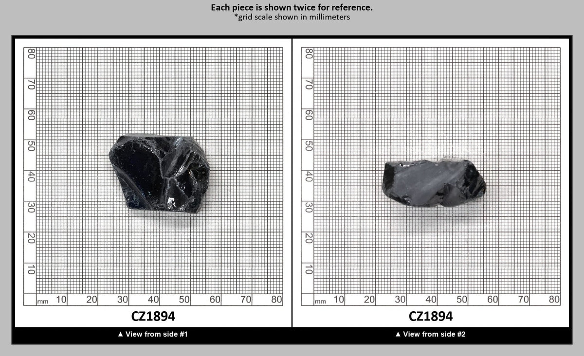 Blue Sapphire Cubic Zirconia Faceting Rough for Gem Cutting - Various Sizes : CZ1894