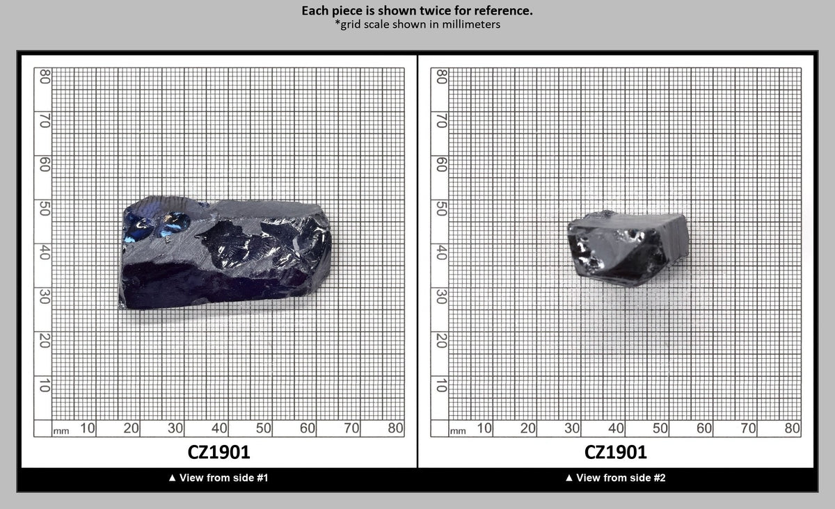 Blue Sapphire Cubic Zirconia Faceting Rough for Gem Cutting - Various Sizes : CZ1901