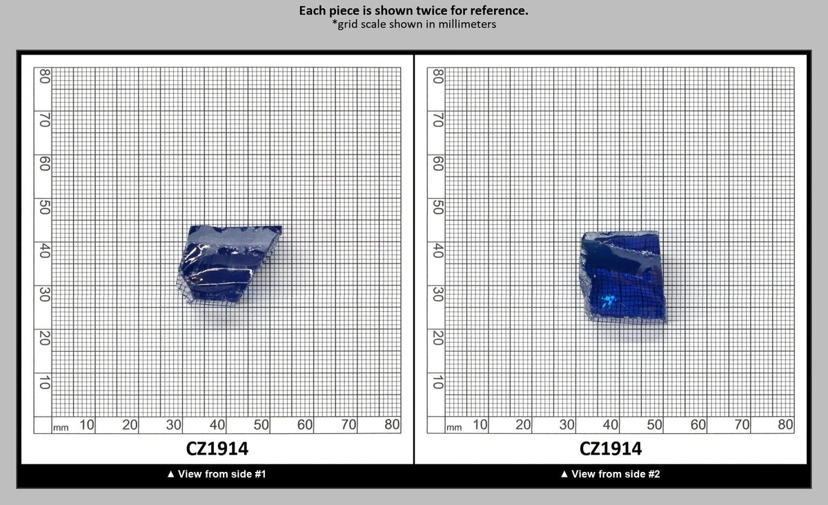 Blue Topaz Cubic Zirconia Faceting Rough for Gem Cutting - Various Sizes : CZ1914