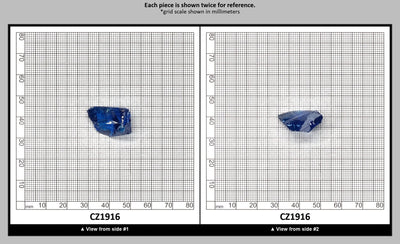 Blue Topaz Cubic Zirconia Faceting Rough for Gem Cutting - Various Sizes : CZ1916