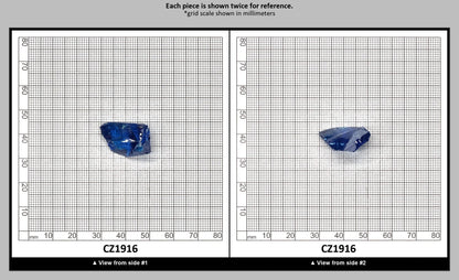 Blue Topaz Cubic Zirconia Faceting Rough for Gem Cutting - Various Sizes : CZ1916