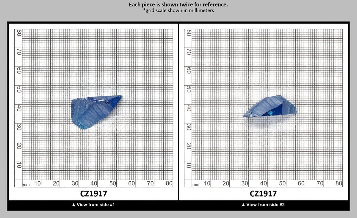 Blue Topaz Cubic Zirconia Faceting Rough for Gem Cutting - Various Sizes : CZ1917