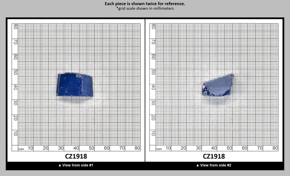 Blue Topaz Cubic Zirconia Faceting Rough for Gem Cutting - Various Sizes : CZ1918