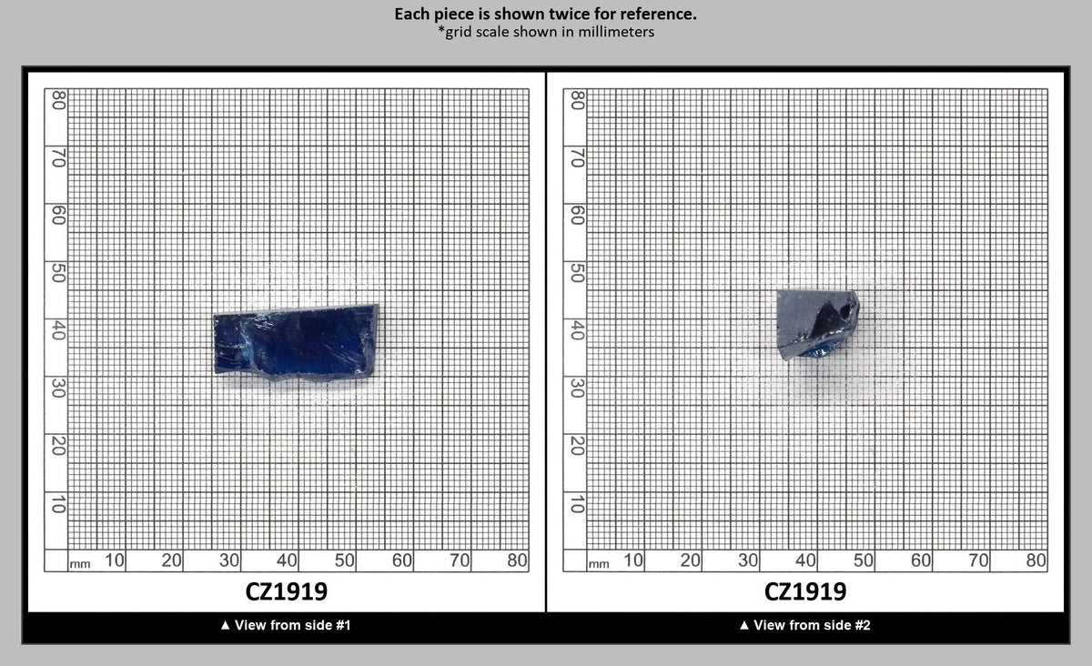 Blue Topaz Cubic Zirconia Faceting Rough for Gem Cutting - Various Sizes : CZ1919