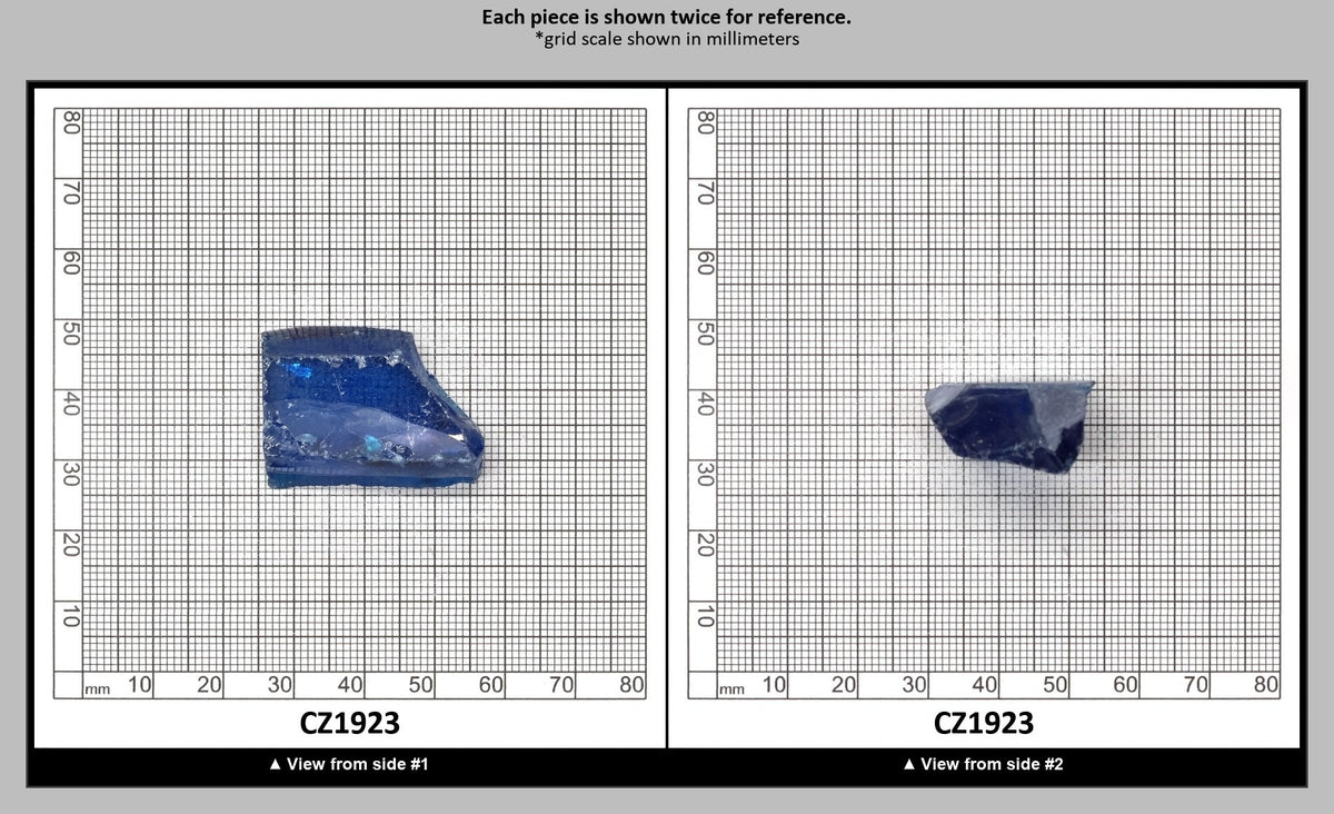 Blue Topaz Cubic Zirconia Faceting Rough for Gem Cutting - Various Sizes : CZ1923
