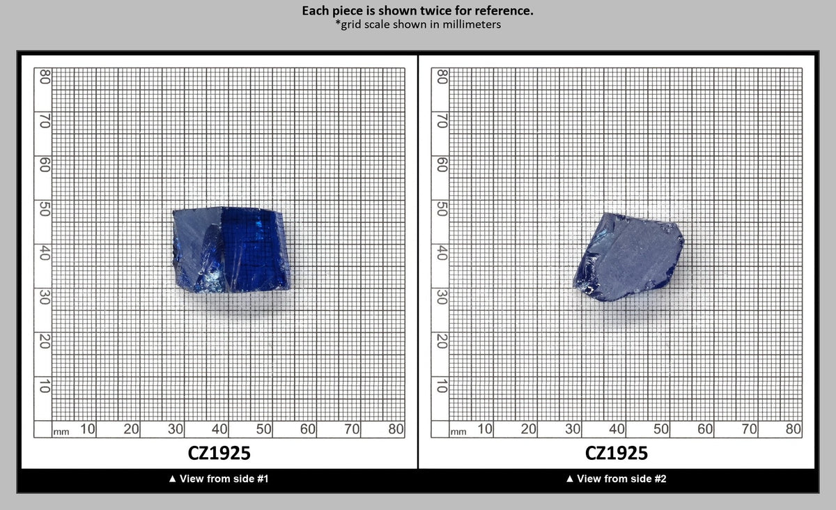 Blue Topaz Cubic Zirconia Faceting Rough for Gem Cutting - Various Sizes : CZ1925