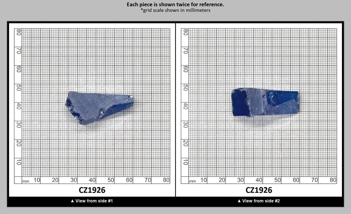 Blue Topaz Cubic Zirconia Faceting Rough for Gem Cutting - Various Sizes : CZ1926