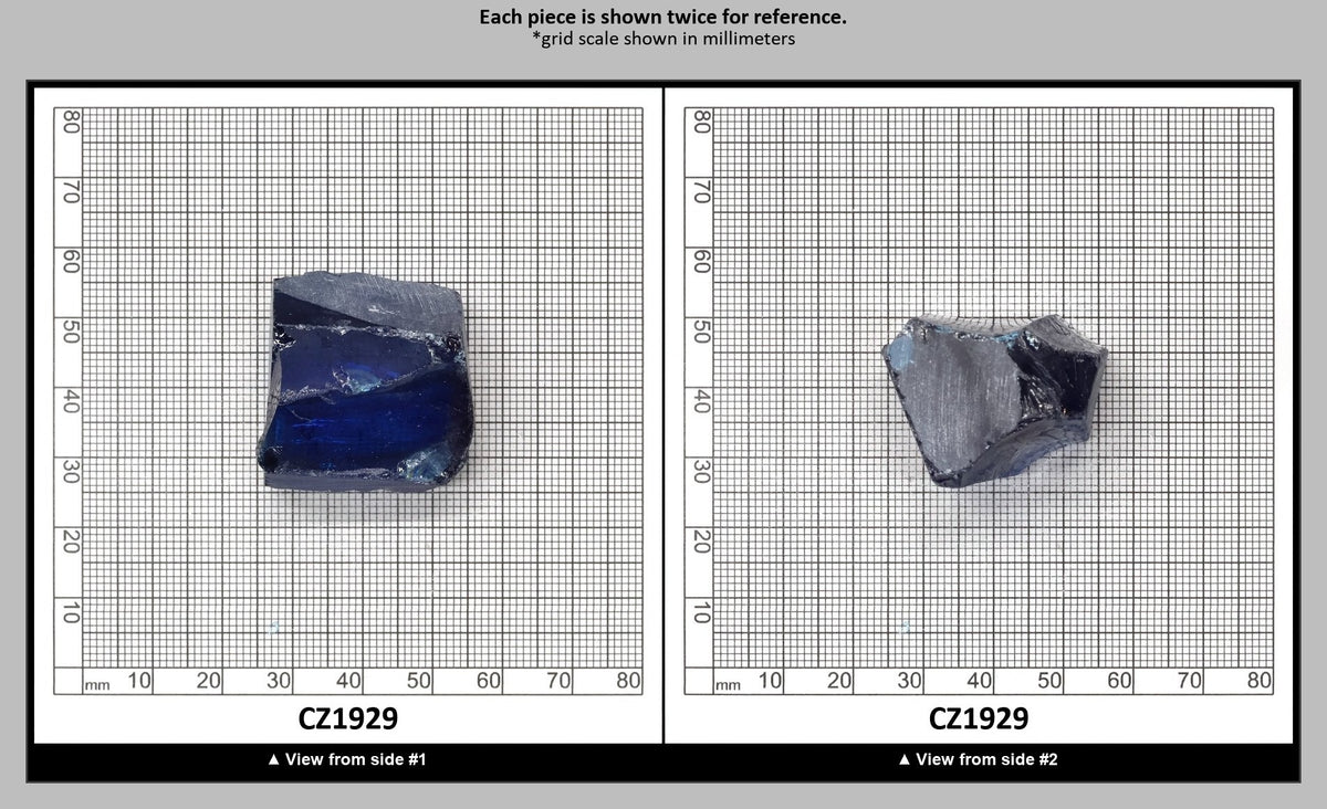 Blue Topaz Cubic Zirconia Faceting Rough for Gem Cutting - Various Sizes : CZ1929