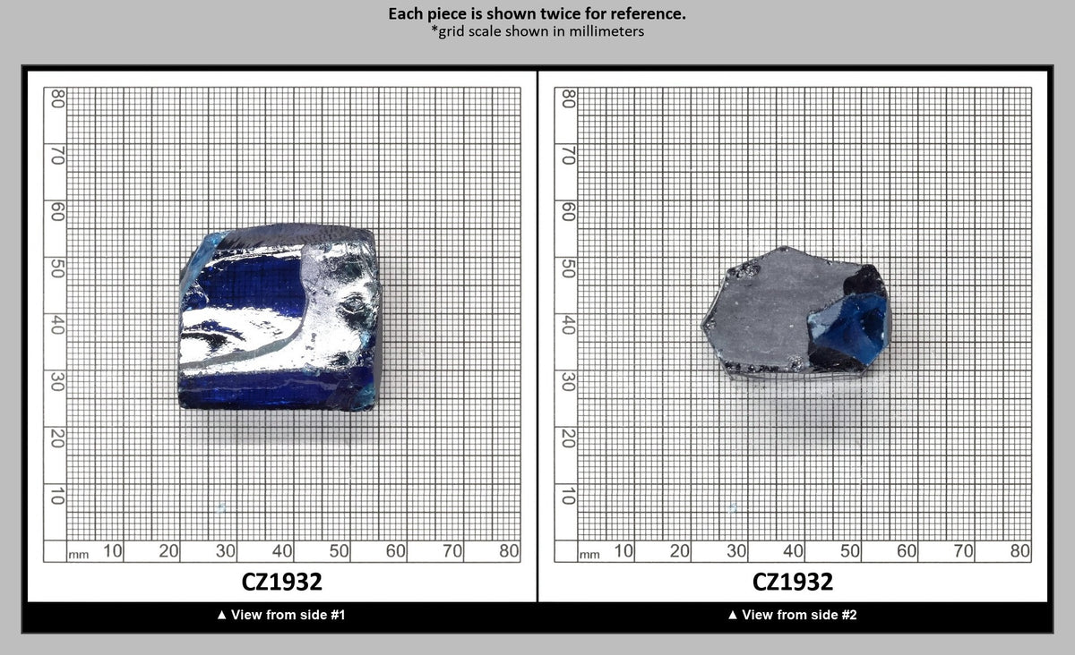 Blue Topaz Cubic Zirconia Faceting Rough for Gem Cutting - Various Sizes : CZ1932
