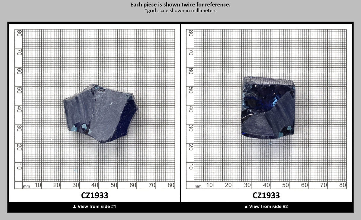 Blue Topaz Cubic Zirconia Faceting Rough for Gem Cutting - Various Sizes : CZ1933