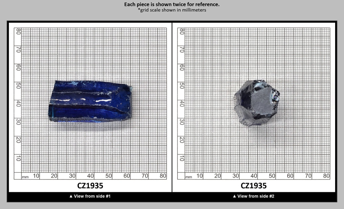 Blue Topaz Cubic Zirconia Faceting Rough for Gem Cutting - Various Sizes : CZ1935