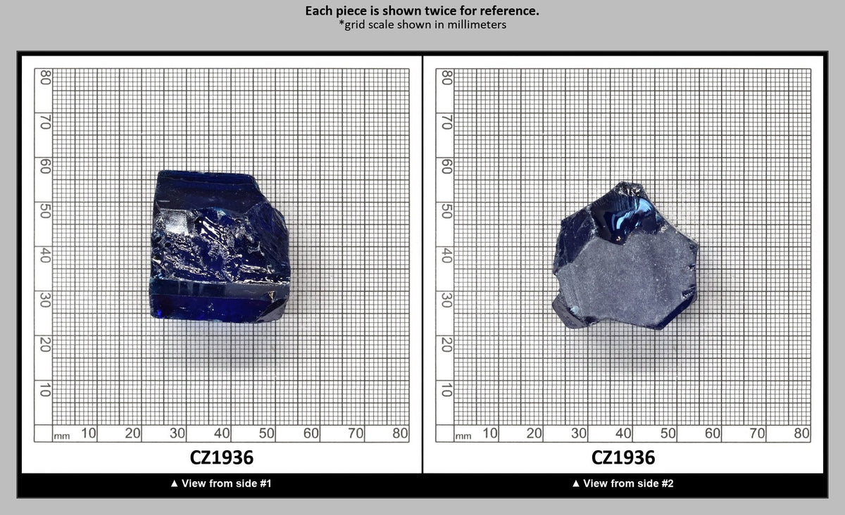 Blue Topaz Cubic Zirconia Faceting Rough for Gem Cutting - Various Sizes : CZ1936