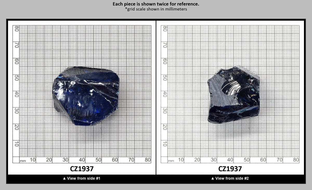 Blue Topaz Cubic Zirconia Faceting Rough for Gem Cutting - Various Sizes : CZ1937