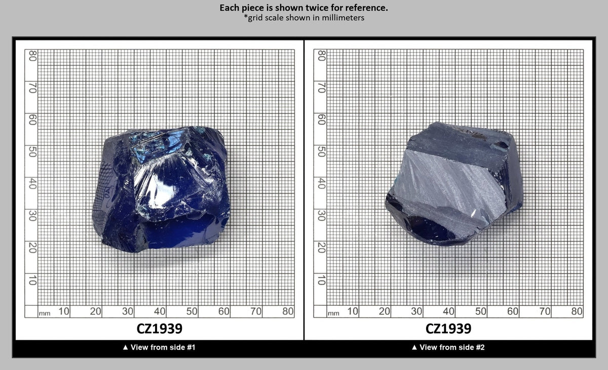 Blue Topaz Cubic Zirconia Faceting Rough for Gem Cutting - Various Sizes : CZ1939