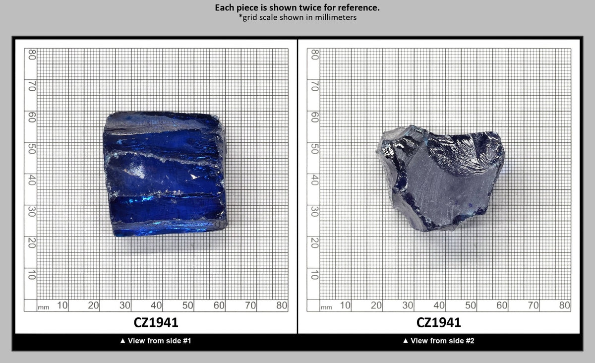 Blue Topaz Cubic Zirconia Faceting Rough for Gem Cutting - Various Sizes : CZ1941