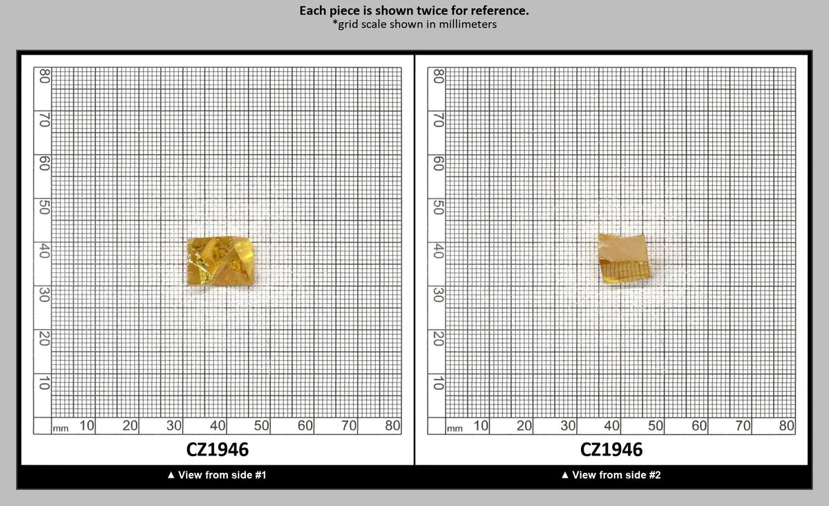 Gold Cubic Zirconia Faceting Rough for Gem Cutting - Various Sizes : CZ1946