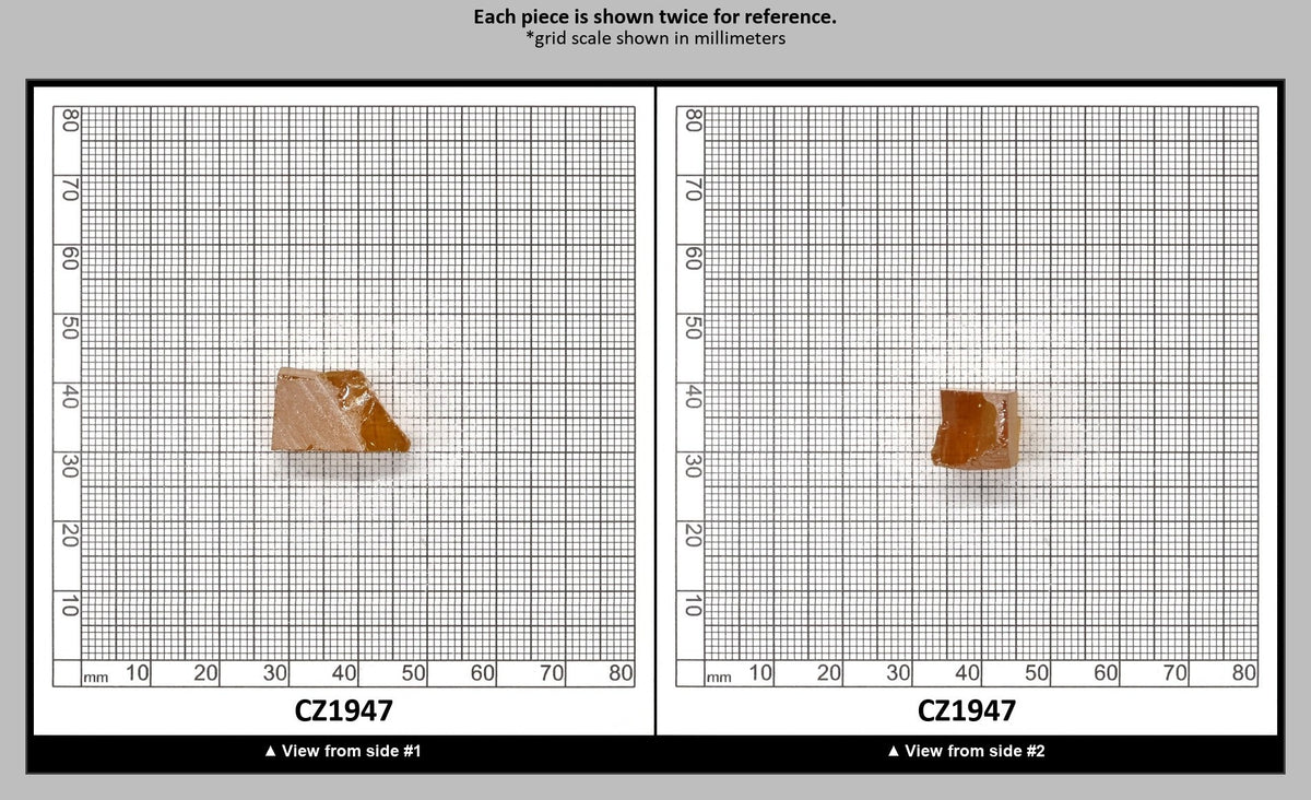Gold Cubic Zirconia Faceting Rough for Gem Cutting - Various Sizes : CZ1947