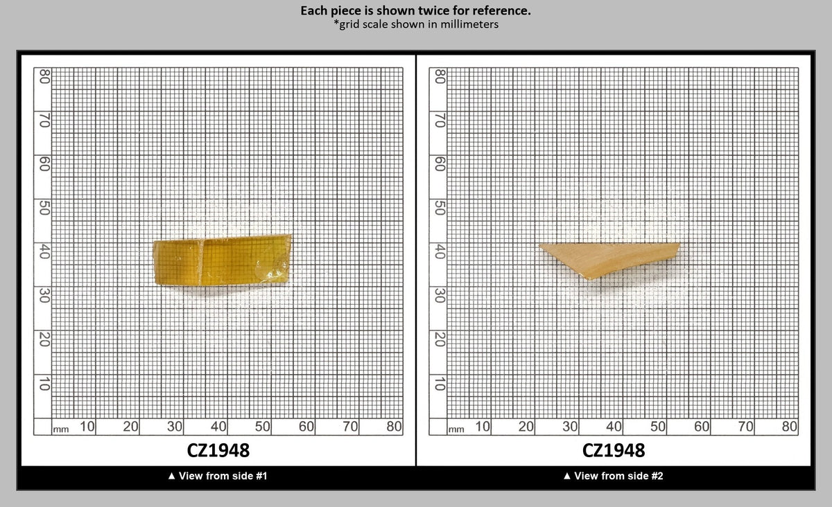 Gold Cubic Zirconia Faceting Rough for Gem Cutting - Various Sizes : CZ1948