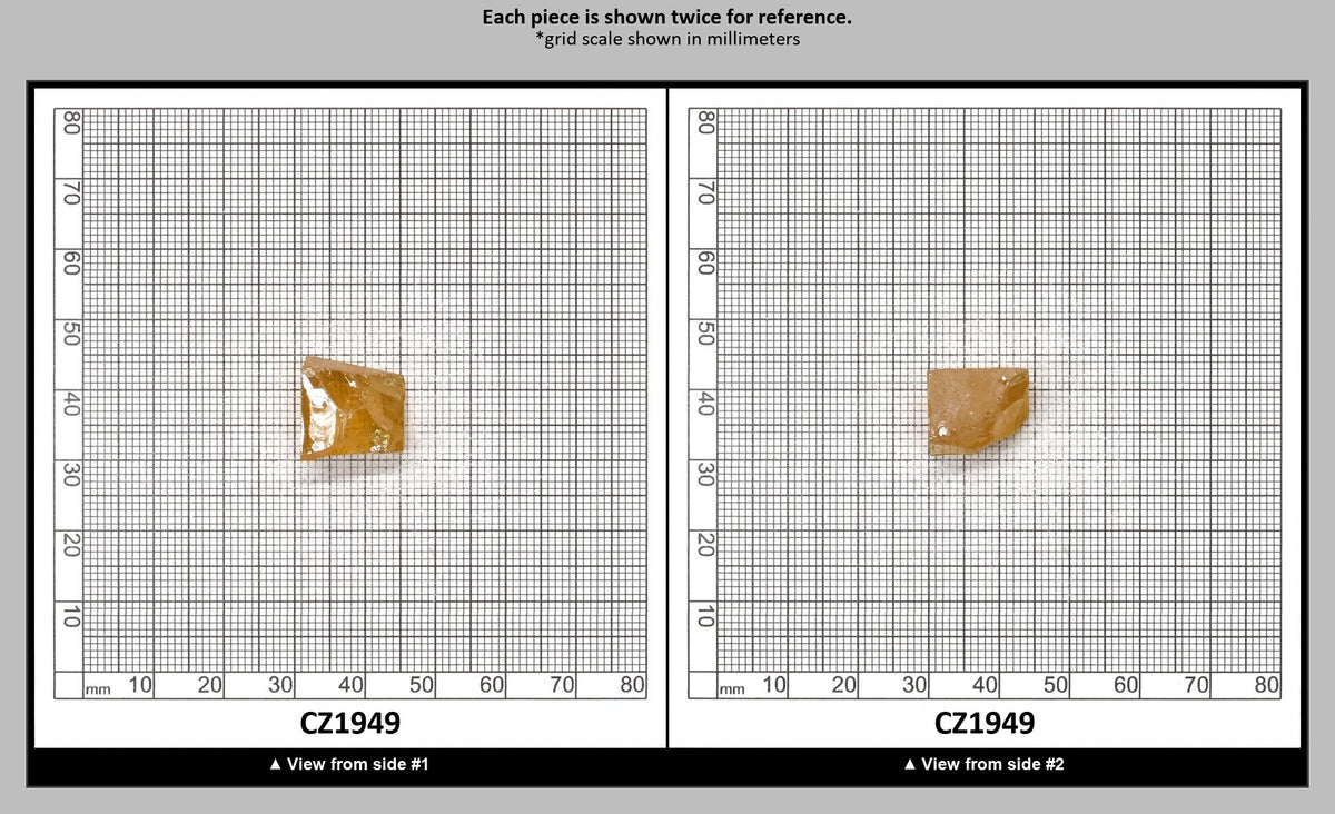 Gold Cubic Zirconia Faceting Rough for Gem Cutting - Various Sizes : CZ1949