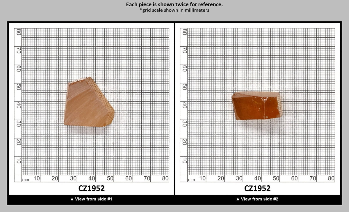 Gold Cubic Zirconia Faceting Rough for Gem Cutting - Various Sizes : CZ1952