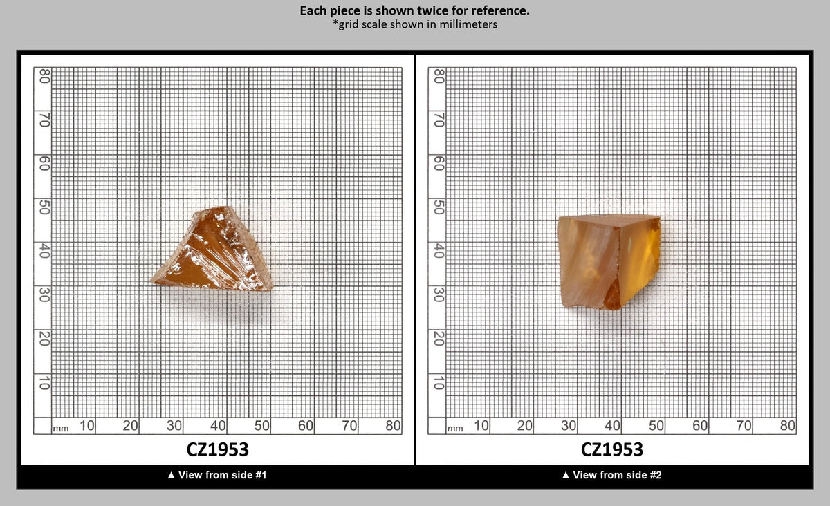 Gold Cubic Zirconia Faceting Rough for Gem Cutting - Various Sizes : CZ1953