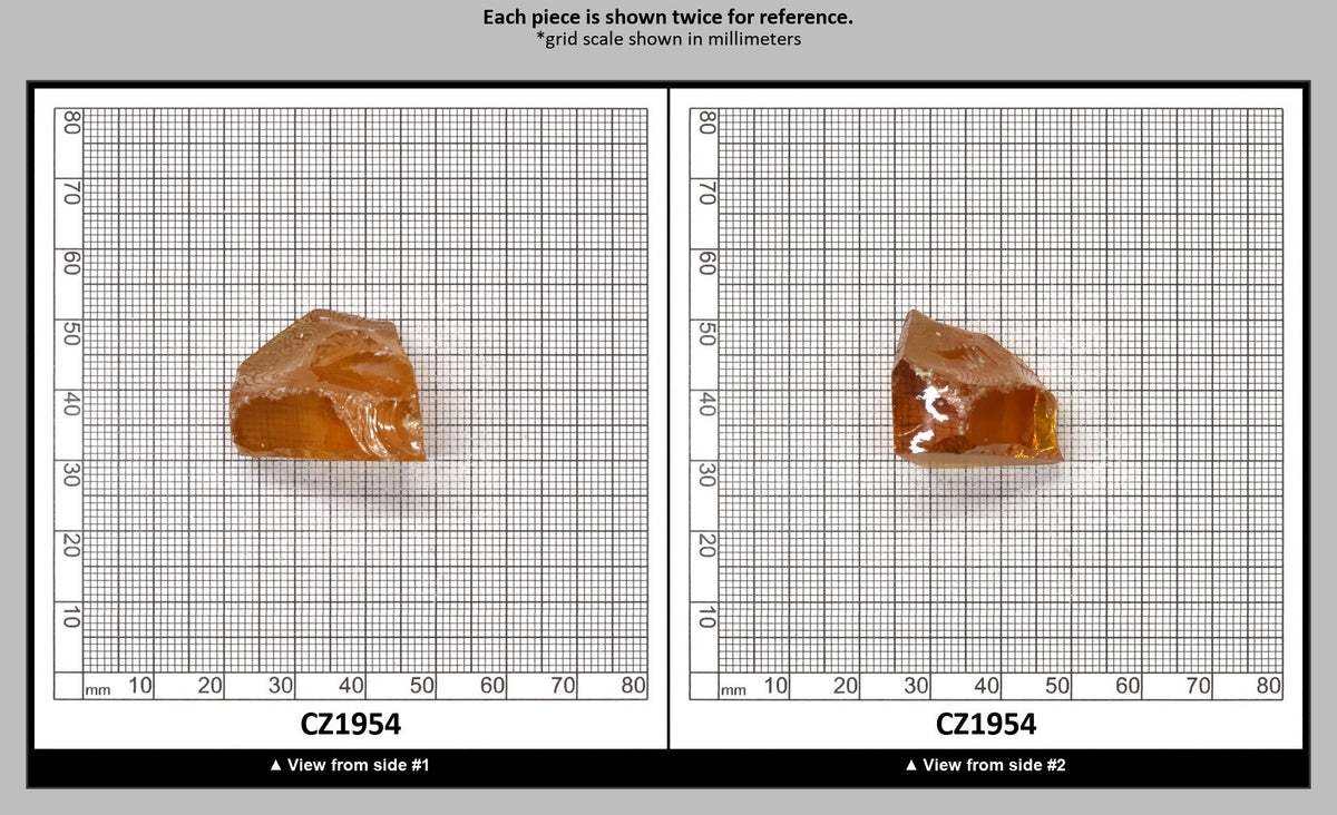 Gold Cubic Zirconia Faceting Rough for Gem Cutting - Various Sizes : CZ1954