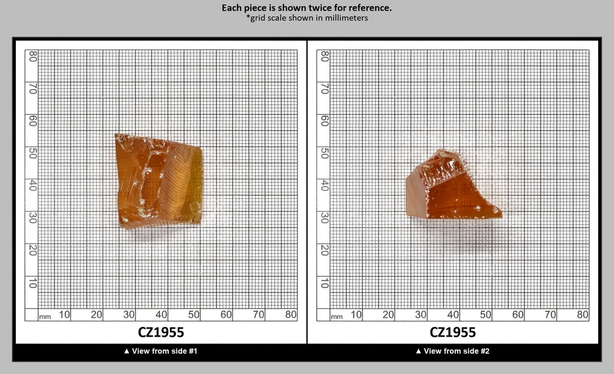 Gold Cubic Zirconia Faceting Rough for Gem Cutting - Various Sizes : CZ1955