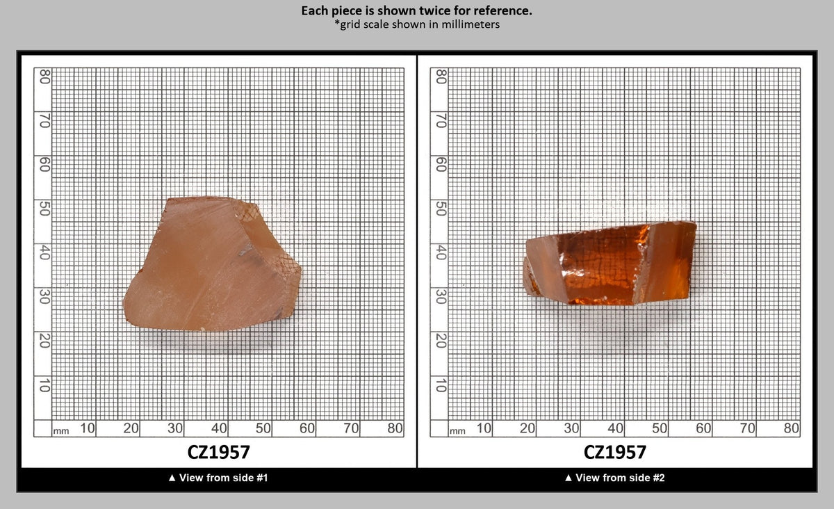Gold Cubic Zirconia Faceting Rough for Gem Cutting - Various Sizes : CZ1957