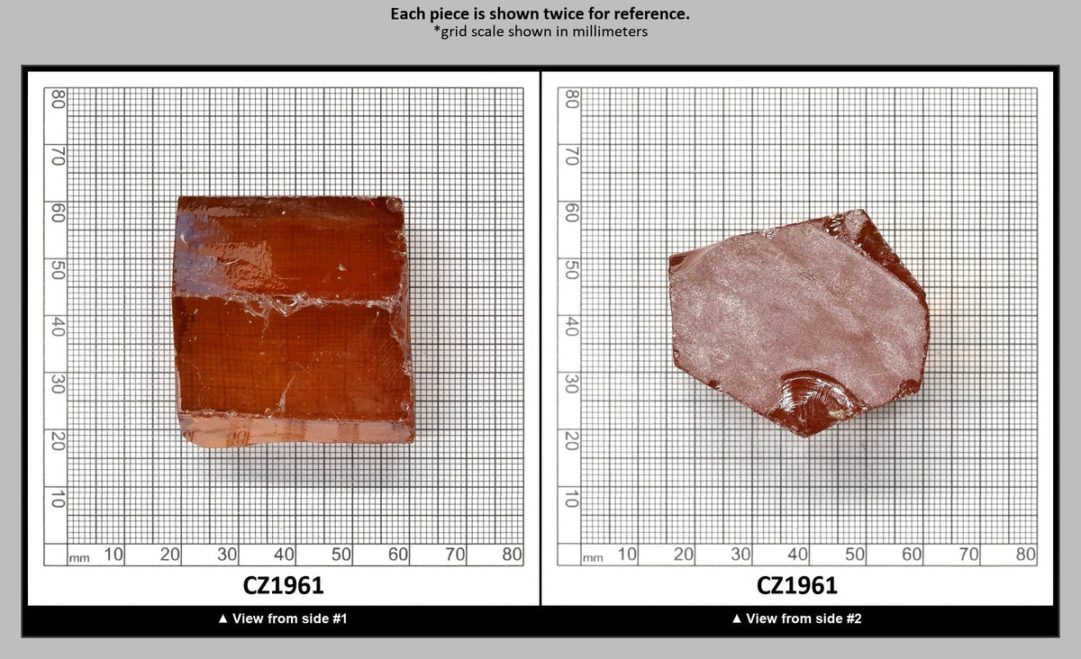 Gold Cubic Zirconia Faceting Rough for Gem Cutting - Various Sizes : CZ1961
