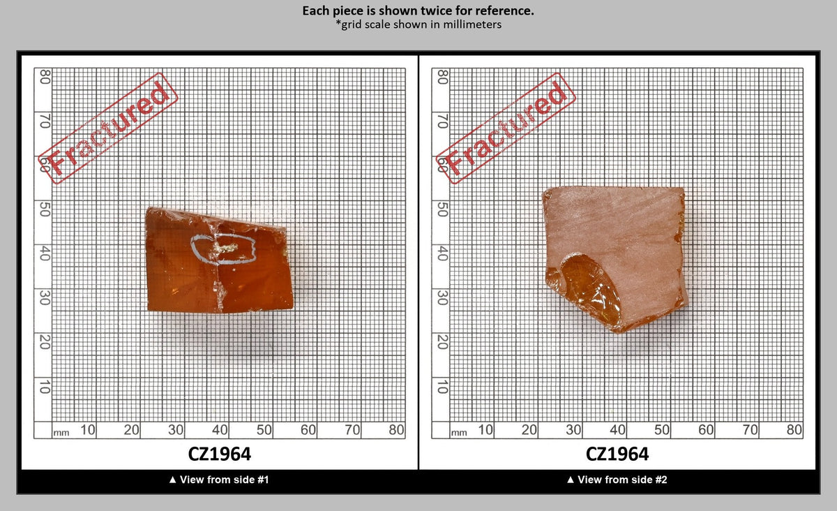 Gold Cubic Zirconia Faceting Rough for Gem Cutting - Various Sizes : CZ1964