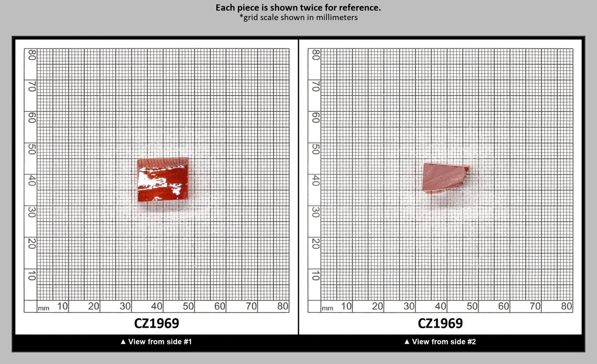 Dark Red Cubic Zirconia Faceting Rough for Gem Cutting - Various Sizes : CZ1969