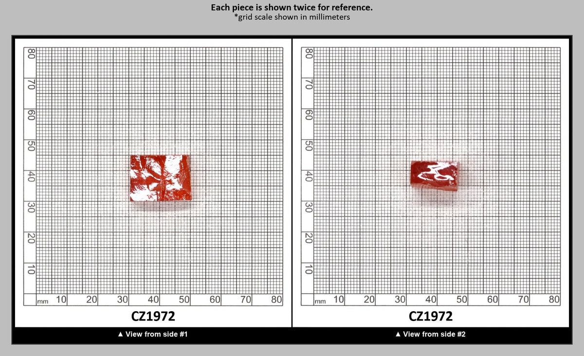Dark Red Cubic Zirconia Faceting Rough for Gem Cutting - Various Sizes : CZ1972
